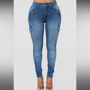 Blue wash Cargo Jeans